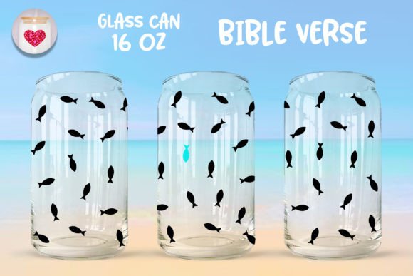 Background Jesus Fish 16 Oz Glass Can Graphic Templates
