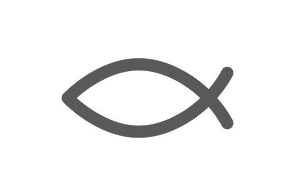 Christian Fish Glyph Icon and Icons