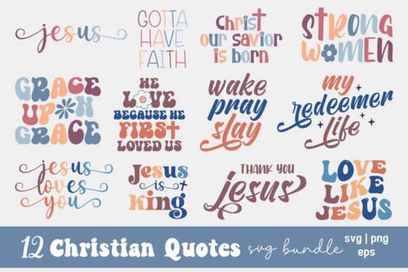 Christian Jesus Retro SVG Design Bundle