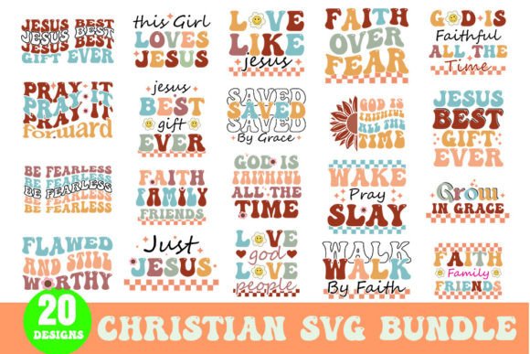 Christian Quotes Retro SVG Bundle for Crafts