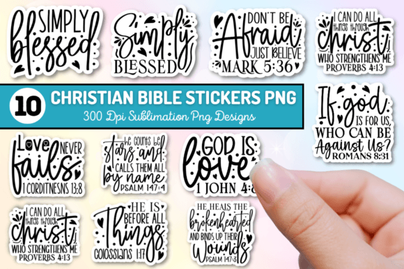 Christian Sublimation Stickers Bundle & Crafts
