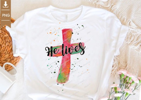 He Lives PNG, Christian Sublimation Graphic Templates