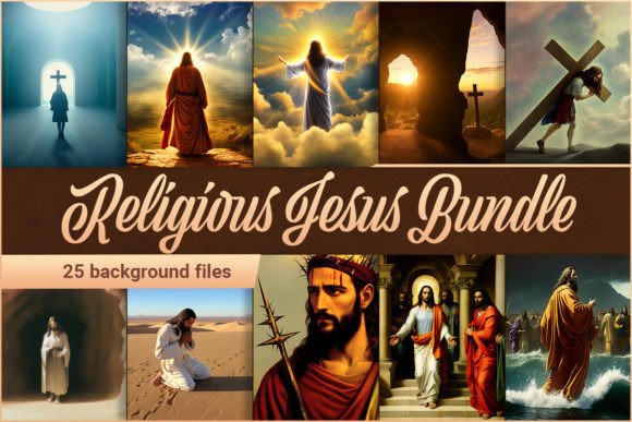 Religious Jesus Background Bundle & Illustrations